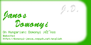 janos domonyi business card